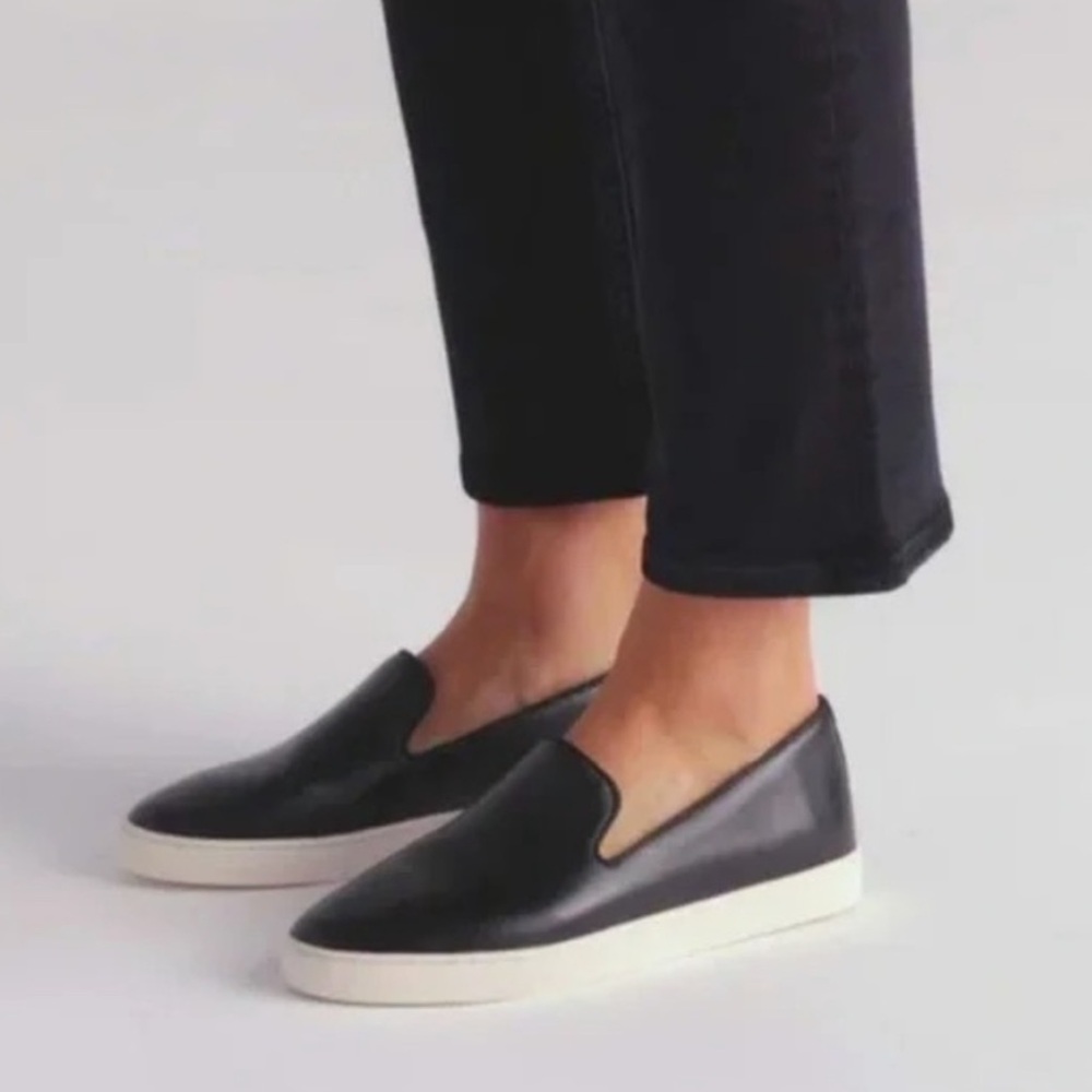 Birdies The Swift Shoes Women’s Size 7.5 Black Leather Slip On Sneakers